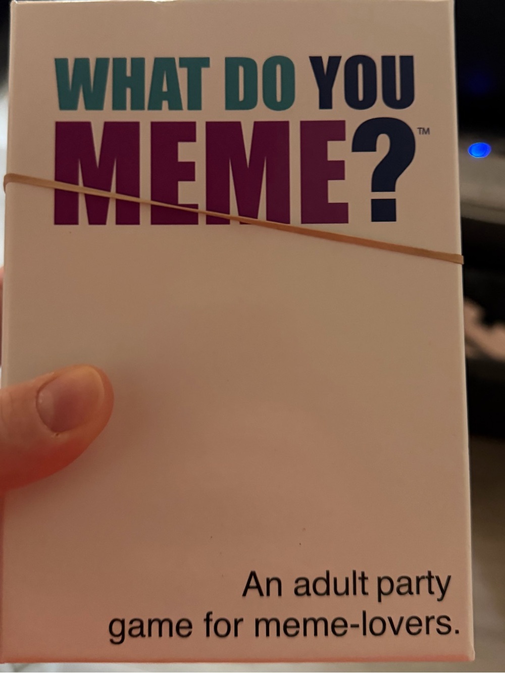 What Do You Meme? Party Game - White Box with Teal & Purple Logo